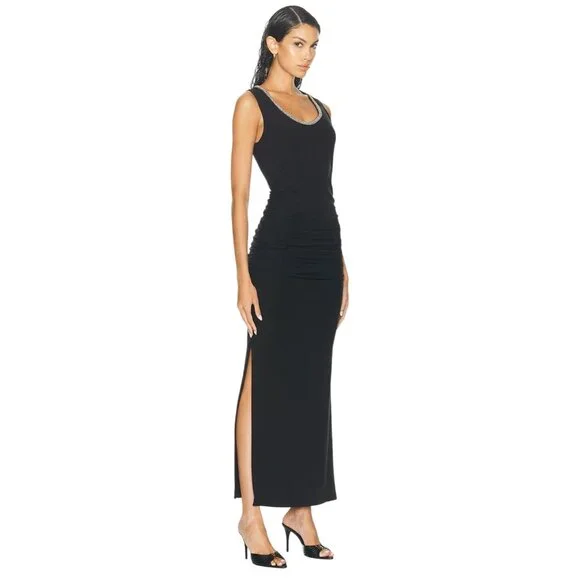 SIMKHAI Fiamma Tank Midi Dress in Black Small New Womens Long Maxi Gown